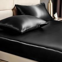 Conjunto de lençóis e fronhas BEDELITE Satin Queen Black de 3 peças Conjunto de lençóis e fronhas BEDELITE Satin Queen Black de 3 peças