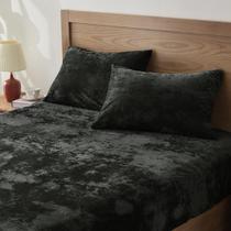 Conjunto de lençóis e fronhas BEDELITE Velvet Full Black Conjunto de lençóis e fronhas BEDELITE Velvet Full Black