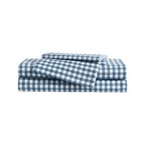 Conjunto de lençóis Eddie Bauer Kids Preston Check Blue Twin Size Conjunto de lençóis Eddie Bauer Kids Preston Check Blue Twin Size