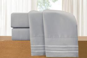 Conjunto de lençóis Elegant Comfort Luxury Full Silver Grey Conjunto de lençóis Elegant Comfort Luxury Full Silver Grey
