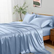 Conjunto de lençóis Entisn Silky Satin para cama de casal com fronhas Conjunto de lençóis Entisn Silky Satin para cama de casal com fronhas