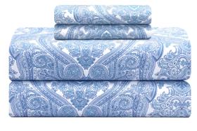 Conjunto de lençóis Feather & Stitch 100% algodão 300 TC percal completo