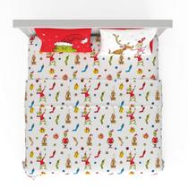 Conjunto de lençóis Franco King Dr. Seuss Grinch de 4 peças de microfibra