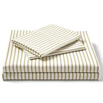 Conjunto de lençóis FreshCulture King Size Ultra Soft Listrado Bege