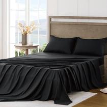 Conjunto de lençóis FreshCulture Twin XL Ultra Soft Microfiber Black Conjunto de lençóis FreshCulture Twin XL Ultra Soft Microfiber Black