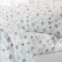 Conjunto de lençóis Great Bay Home Coastal Microfiber Full Seashell Conjunto de lençóis Great Bay Home Coastal Microfiber Full Seashell