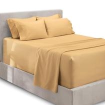 Conjunto de lençóis Hearth & Harbor Extra Deep Pocket King Size Camel