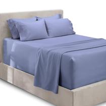 Conjunto de lençóis Hearth & Harbor Extra Deep Pocket King Steel Blue Conjunto de lençóis Hearth & Harbor Extra Deep Pocket King Steel Blue