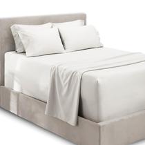 Conjunto de lençóis Hearth & Harbor Extra Deep Pocket, tamanho completo, branco