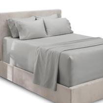 Conjunto de lençóis Hearth & Harbor Extra Deep Pocket Twin Silver