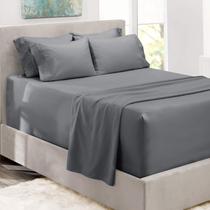 Conjunto de Lençóis Hearth & Harbor Luxury Soft Split King Cinza