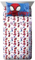 Conjunto de lençóis Jay Franco Spidey & Friends Twin, 3 peças, branco