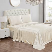 Conjunto de lençóis Juicy Couture Satin Twin Size Ivory