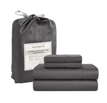 Conjunto de lençóis LANE LINEN 100% algodão 450 TC King Size (4 unidades) de carvão vegetal