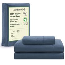 Conjunto de lençóis LANE LINEN 100% algodão orgânico Twin Size Navy