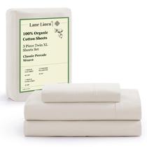 Conjunto de lençóis LANE LINEN 100% algodão orgânico Twin XL Glacier Grey