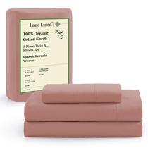 Conjunto de lençóis LANE LINEN 100% algodão orgânico Twin XL Rose Dawn Conjunto de lençóis LANE LINEN 100% algodão orgânico Twin XL Rose Dawn