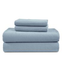 Conjunto de lençóis LANE LINEN: flanela de algodão queen size, azul francês