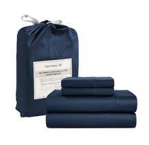Conjunto de lençóis LANE LINEN tamanho completo 100% algodão 450TC azul Conjunto de lençóis LANE LINEN tamanho completo 100% algodão 450TC azul