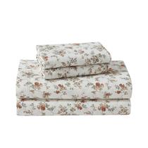 Conjunto de lençóis Laura Ashley Cotton Flannel Le Fleur Orange Twin
