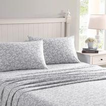 Conjunto de lençóis Laura Ashley Full Cotton Flannel Crestwood Grey