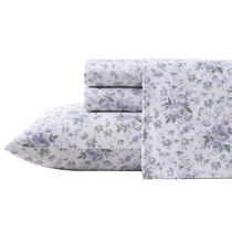 Conjunto de lençóis Laura Ashley Lilian Purple 100% algodão Sateen Queen Conjunto de lençóis Laura Ashley Lilian Purple 100% algodão Sateen Queen