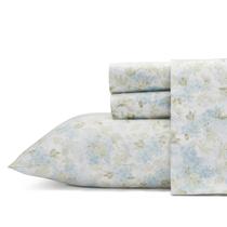 Conjunto de lençóis Laura Ashley Rena Teal 100% algodão Sateen Queen Conjunto de lençóis Laura Ashley Rena Teal 100% algodão Sateen Queen