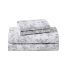 Conjunto de lençóis Laura Ashley Vanessa Grey Twin Cotton Flannel
