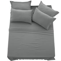 Conjunto de lençóis LDC LUX DECOR COLLECTION em tamanho real cinza escuro