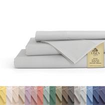 Conjunto de lençóis Linen Home 100% algodão percal king size prata Conjunto de lençóis Linen Home 100% algodão percal king size prata