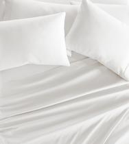 Conjunto de lençóis Linen Market de microfibra escovada dupla totalmente branca