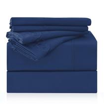 Conjunto de lençóis LONAVA Twin XL tamanho 4 peças Hotel Luxury Navy Blue