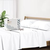Conjunto de lençóis Mayfair Linen 100% algodão 500TC Queen Size branco