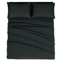 Conjunto de lençóis Mejoroom 1800TC Luxury em tamanho real, 4 peças, preto