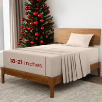 Conjunto de lençóis Mellanni Extra Deep Twin Size Sand Color