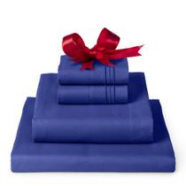 Conjunto de lençóis Mellanni Iconic Collection California King Blue