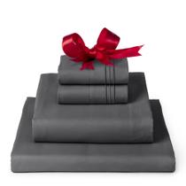 Conjunto de lençóis Mellanni Iconic Collection California King Grey