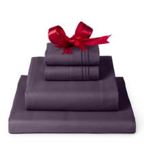 Conjunto de lençóis Mellanni Iconic Collection em tamanho real roxo Conjunto de lençóis Mellanni Iconic Collection em tamanho real roxo