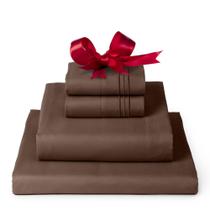 Conjunto de lençóis Mellanni Iconic Collection King Size Brown Conjunto de lençóis Mellanni Iconic Collection King Size Brown