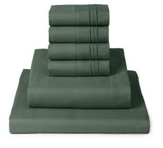 Conjunto de lençóis Mellanni Iconic Collection Queen, 6 peças, verde Conjunto de lençóis Mellanni Iconic Collection Queen, 6 peças, verde