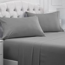 Conjunto de lençóis Mellanni Iconic Collection Queen Size Cinza/Prata