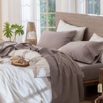 Conjunto de lençóis MooMee 100% algodão lavado, tipo king size