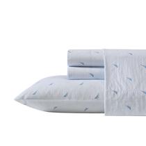 Conjunto de lençóis Nautica Twin XL 100% algodão percal Boat Stripe