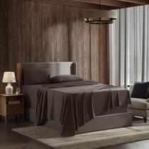 Conjunto de lençóis Nestl California King Size 4 peças marrons Conjunto de lençóis Nestl California King Size 4 peças marrons