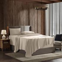 Conjunto de lençóis Nestl California King Size Beige Cream 4 peças