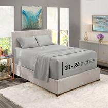 Conjunto de lençóis Nestl Extra Deep Pocket Queen Size Silver Grey