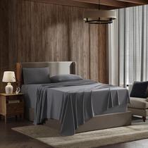 Conjunto de lençóis Nestl Queen Size - 4 peças - cinza escuro Conjunto de lençóis Nestl Queen Size - 4 peças - cinza escuro