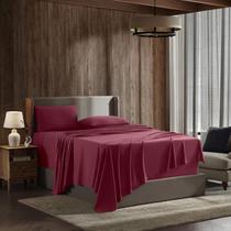 Conjunto de lençóis Nestl Queen Size, 4 peças, vermelho bordô Conjunto de lençóis Nestl Queen Size, 4 peças, vermelho bordô