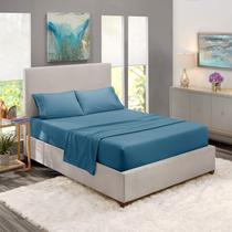 Conjunto de lençóis Nestl Split King para camas ajustáveis, 5 peças, azul