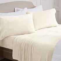 Conjunto de lençóis NY Loft Ultra Soft Micro Fleece Queen Off-White